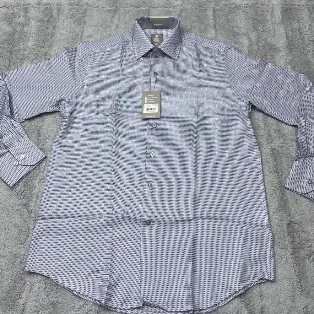 Stacy Adams Men's dress shirt geometric pattern size M -15-15-/12 -32-33 NWT